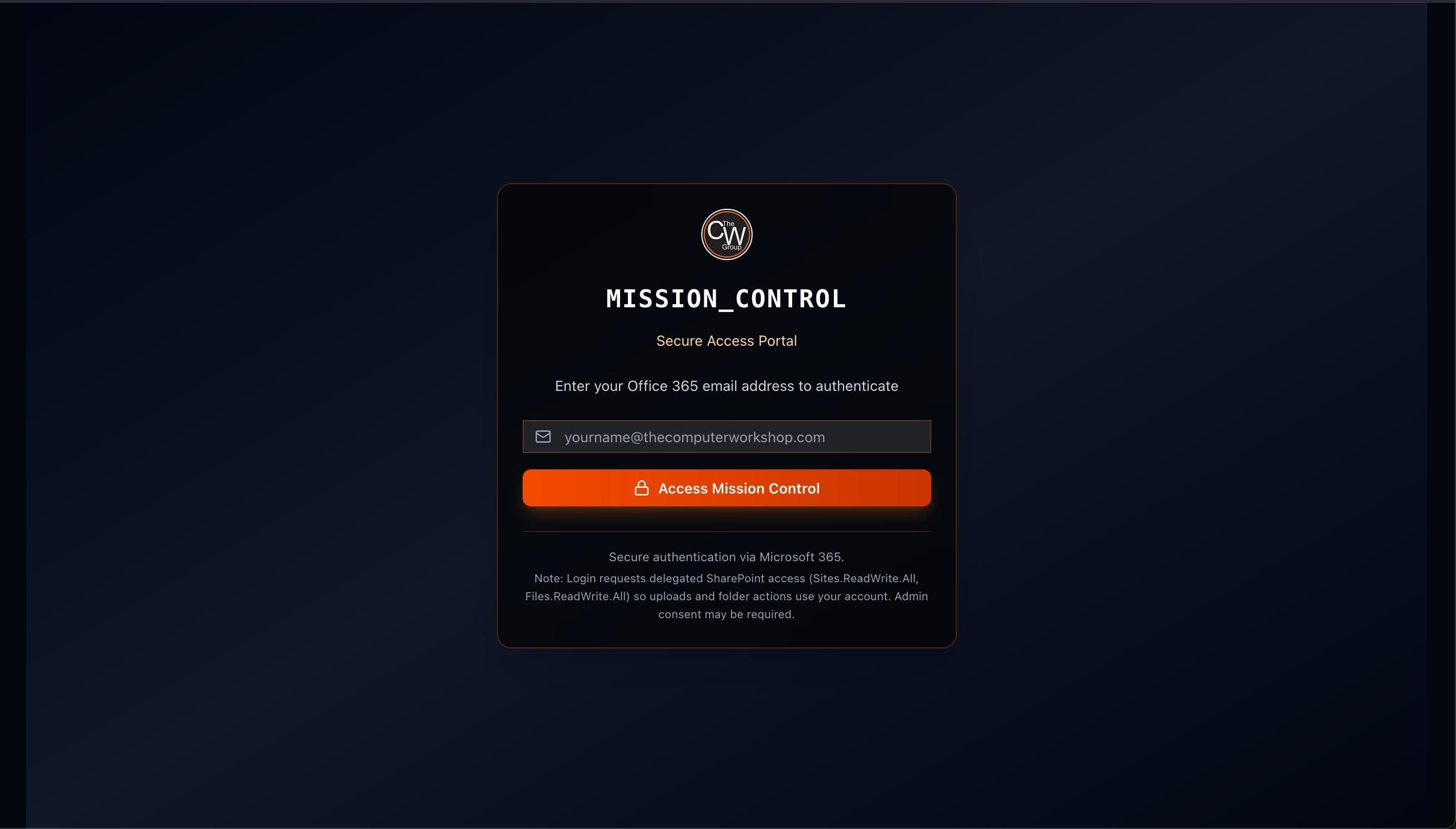 Blurred preview of Mission Control